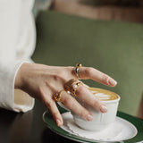 Zaira Ring  - Adjustable Zircon Paved Open Ring