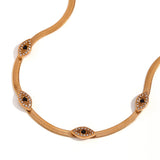 Cleo Necklace - Gold Plated Zircon Eye Chain Necklace