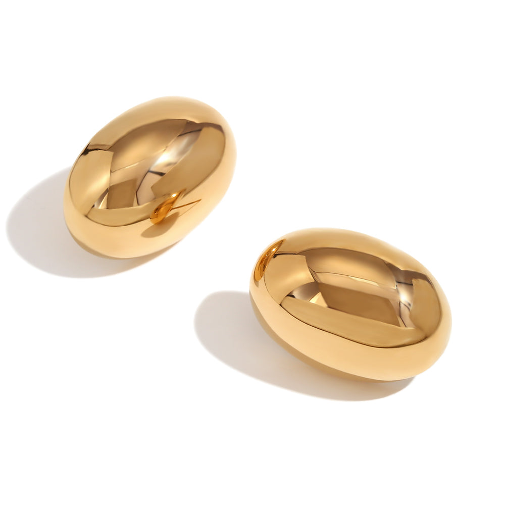 Coco Earrings - Oval minimalist Earrings (Silver)
