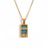Sol Enamel Tarot Card Pendant Necklace