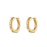 Valentina Earrings - Pearl Gold Plated Hoop Earrings