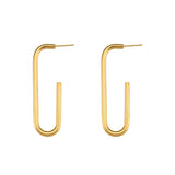 Valeria Earrings - Rectangular Big Hoop Earrings