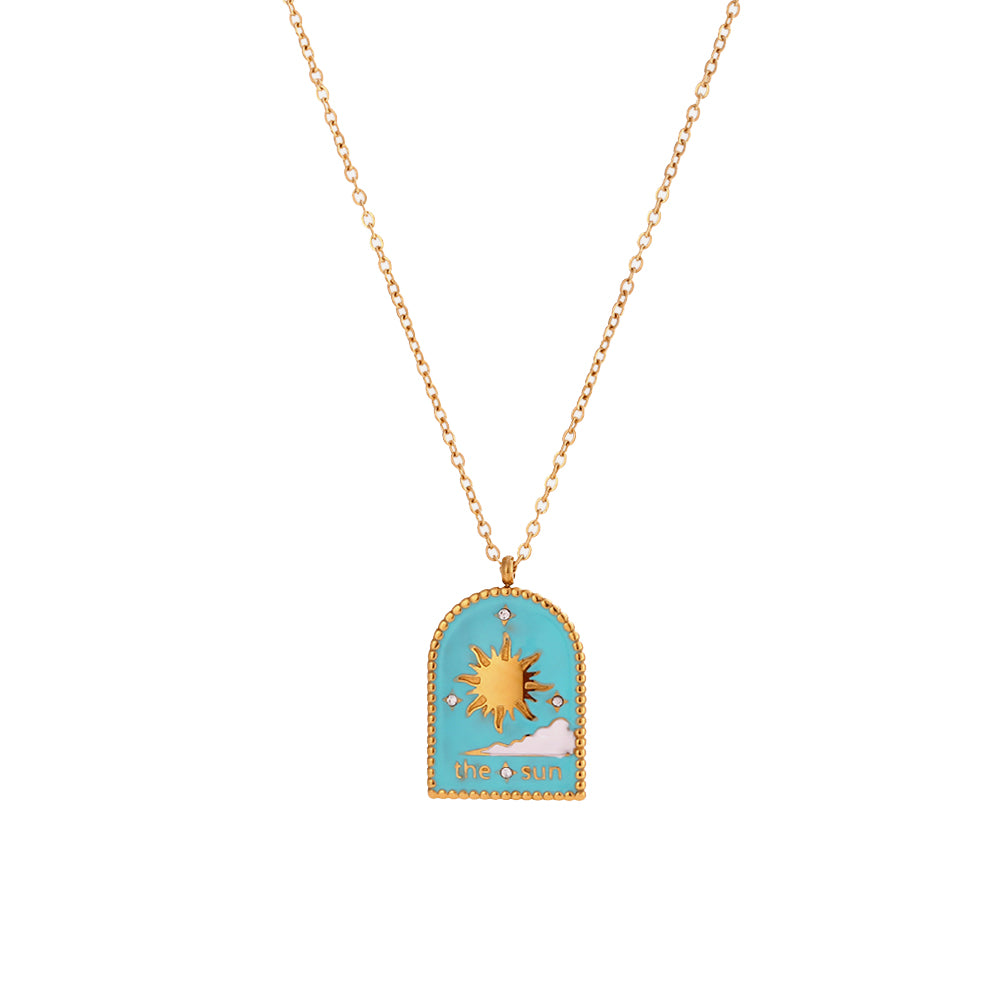Amira Necklace - Zircon Colorful Tarot Card Necklace (Galaxy)