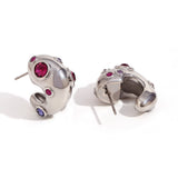 Adella Earrings - Colorful Zircon Bubble Hoop Gold Plated