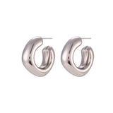 Bianca Earrings - Gold Plated Stainless Steel Hoop Earrings (Silver)