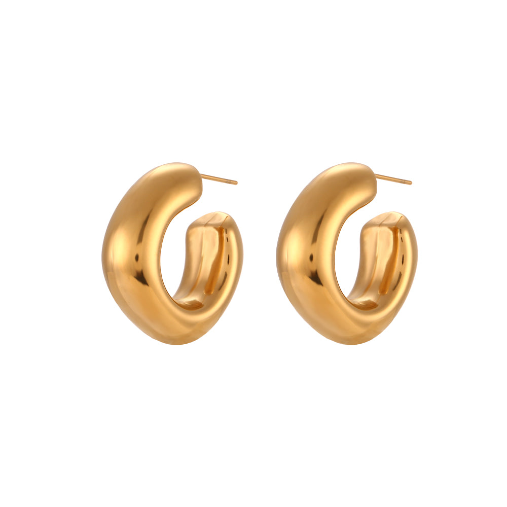 Bianca Earrings - Gold Plated Stainless Steel Hoop Earrings (Silver)
