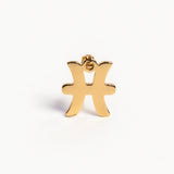 Gold Pisces Zodiac Cursive Pendant