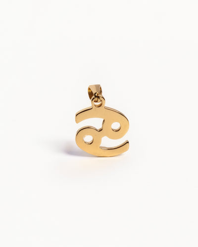 Gold Cancer Zodiac Cursive Pendant