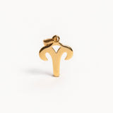 Gold Aries Zodiac Cursive Pendant