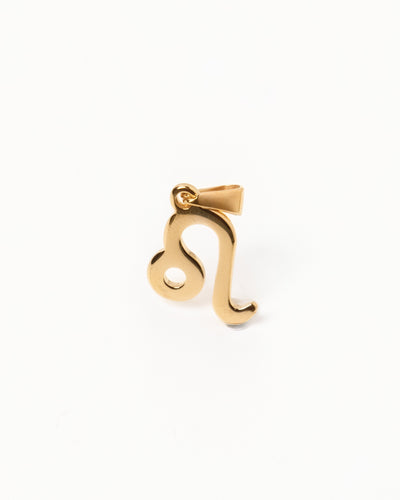 Gold Leo Zodiac Cursive Pendant