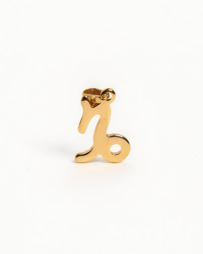 Gold Capricorn Zodiac Cursive Pendant