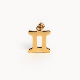 Gold Gemini Zodiac Cursive Pendant