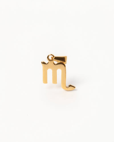 Gold Scorpio Zodiac Cursive Pendant