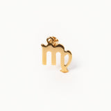 Gold Virgo Zodiac Cursive Pendant