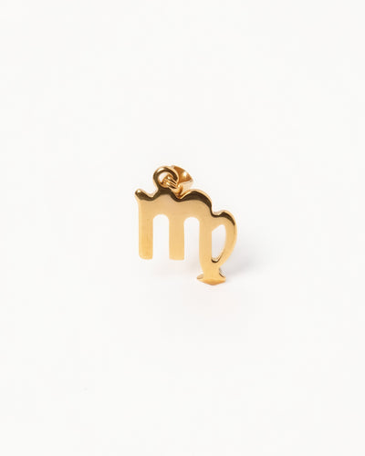 Gold Virgo Zodiac Cursive Pendant