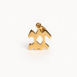 Gold Aquarius Zodiac Cursive Pendant