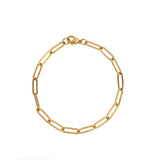 Gold Paper Clip Chain Bracelet