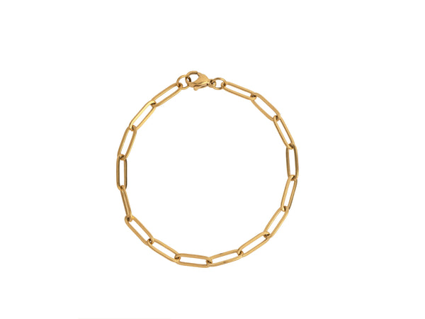 Gold Paper Clip Chain Bracelet