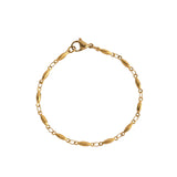 Gold Twisted Bar Link Chain Bracelet