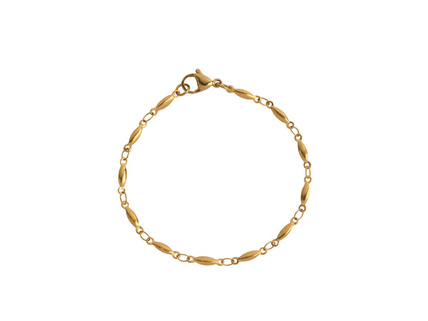 Gold Twisted Bar Link Chain Bracelet
