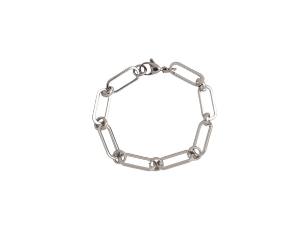 Silver Paper Clip Chain Bracelet