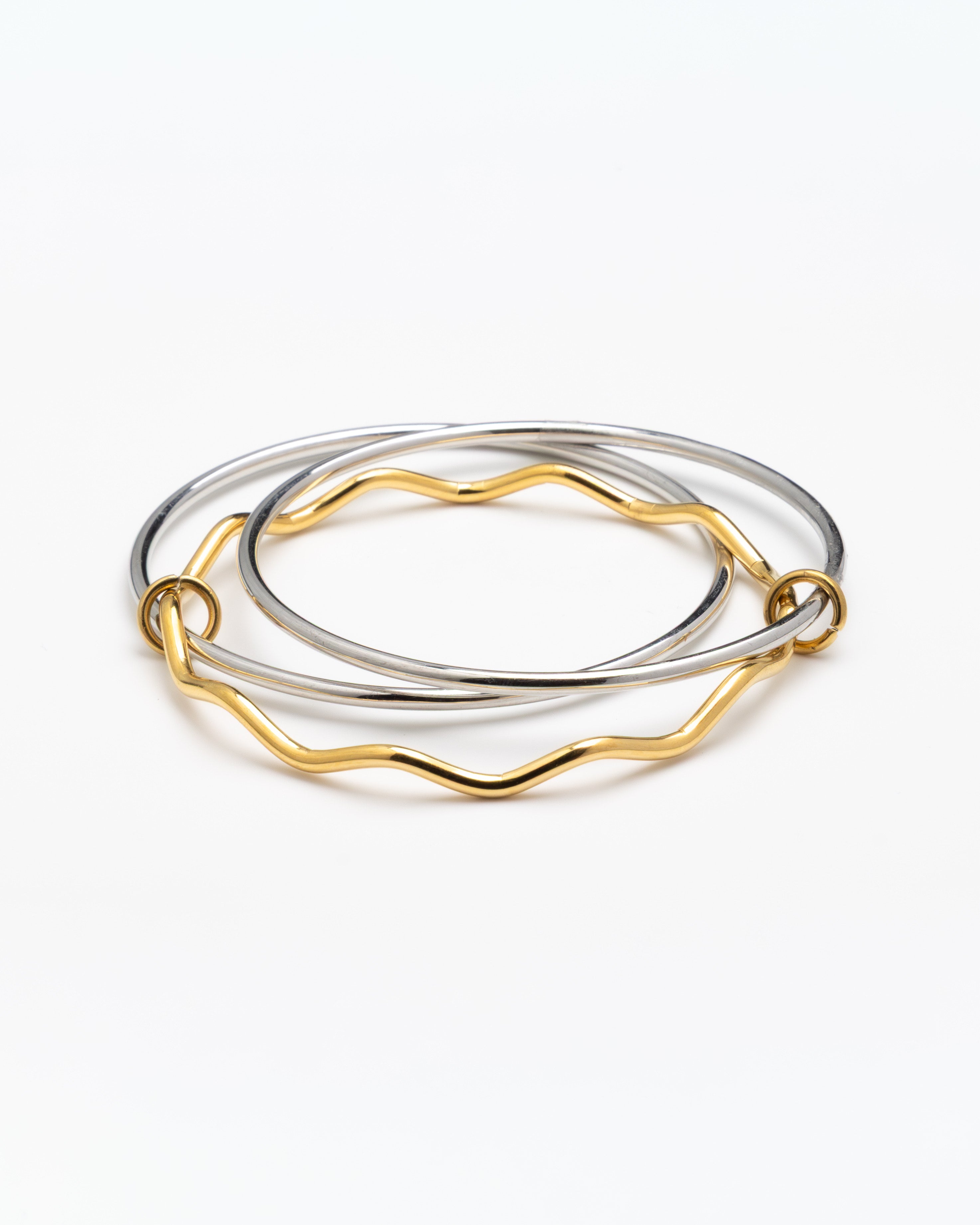Triple-Tier Wave Bangle