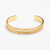 Hammered Double-Band Gold Cuff