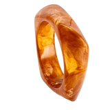 Amber Resin Geometric Square-Profile Bangle
