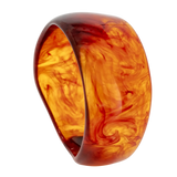 Amber Swirl Resin Wide Round Bangle