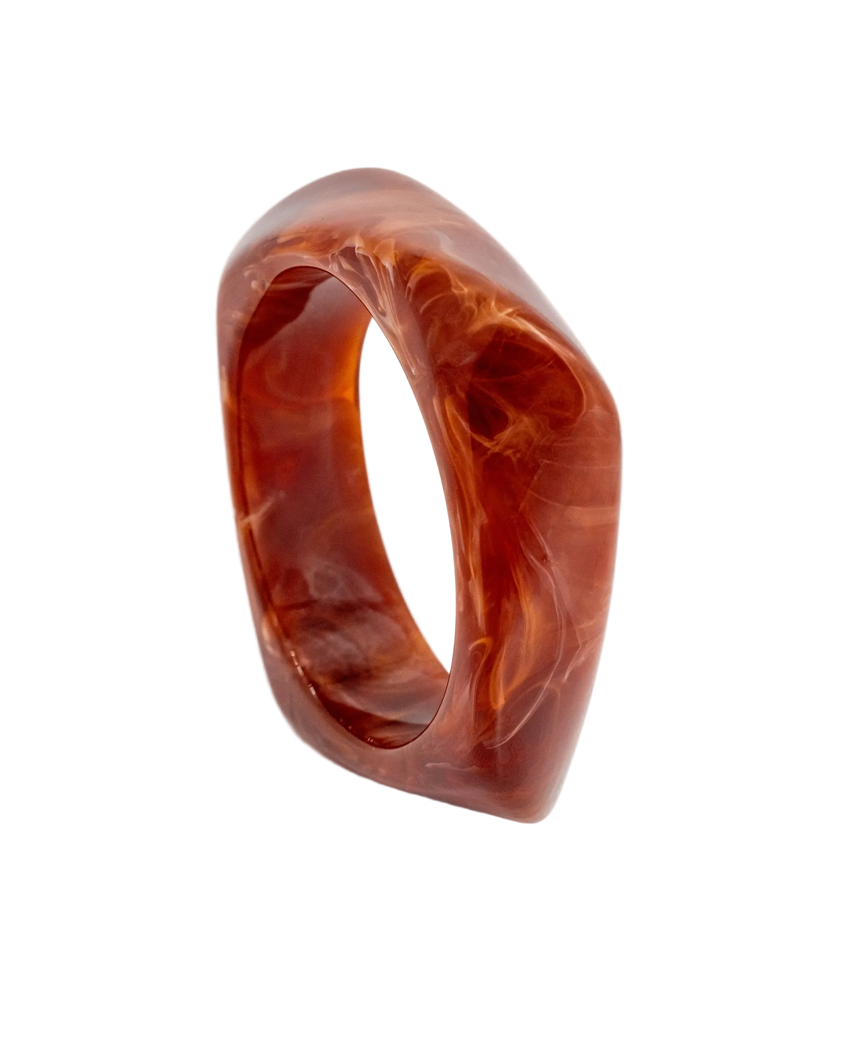 Tortoiseshell Resin Geometric Wide Bangle