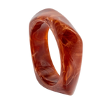 Tortoiseshell Resin Geometric Wide Bangle