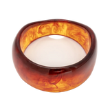 Amber Swirl Resin Wide Round Bangle