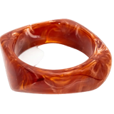 Tortoiseshell Resin Geometric Wide Bangle