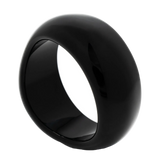 Polished Obsidian Black Wide Round Bangle