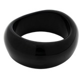 Polished Obsidian Black Wide Round Bangle