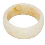 Cream Marble Resin Wide Round Bangle