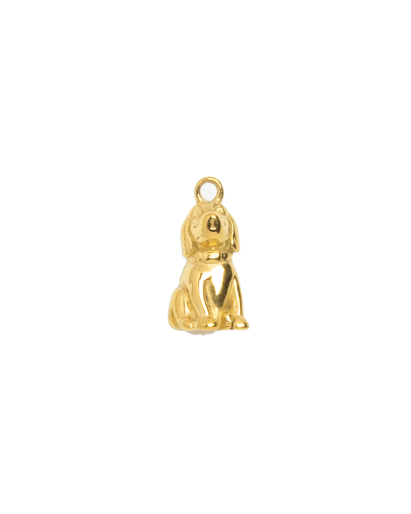 Gold Charm Sitting Puppy