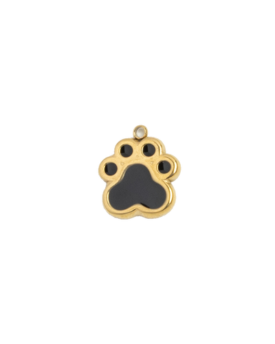 Gold Charm Black Paw Print