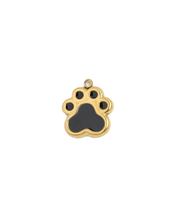 Gold Charm Black Paw Print