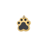 Gold Charm Black Paw Print