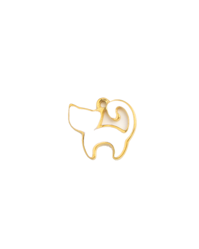 Gold Charm White Cat III