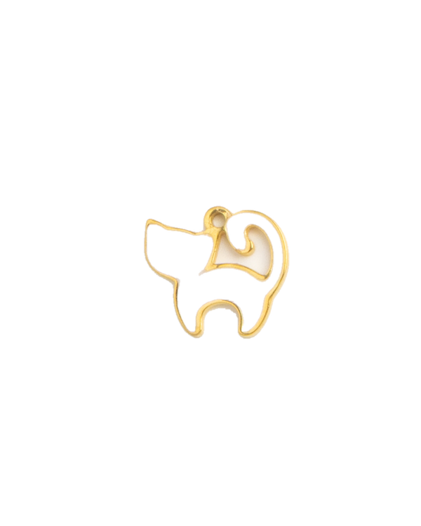 Gold Charm White Cat III
