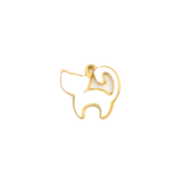 Gold Charm White Cat III