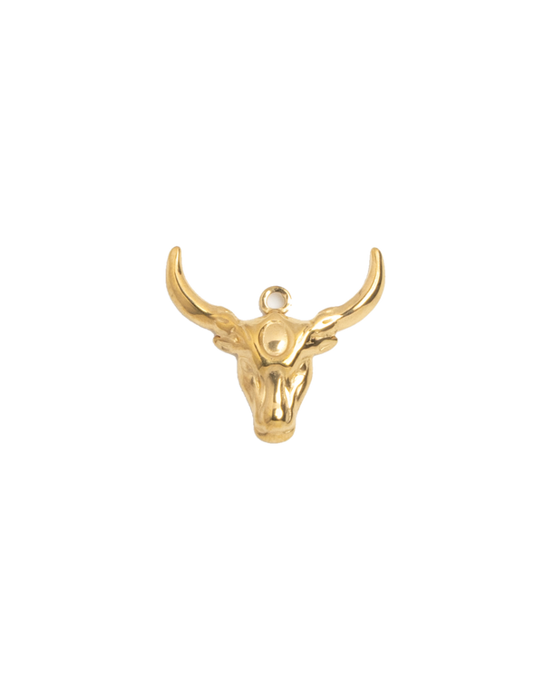 Gold Charm Bull Skull