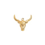 Gold Charm Bull Skull