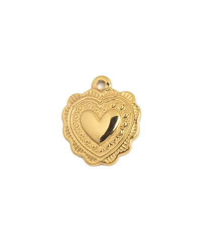 Gold Charm Ornate Heart