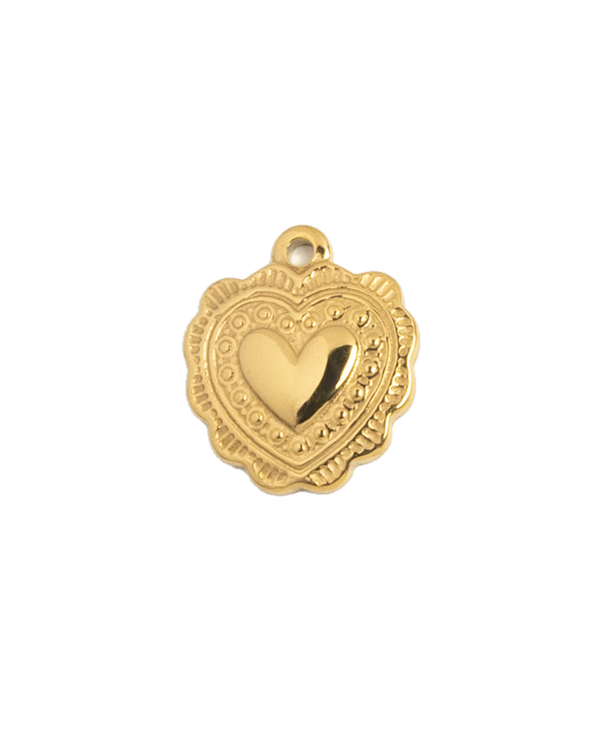 Gold Charm Ornate Heart
