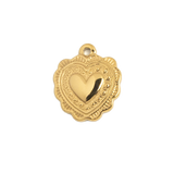 Gold Charm Ornate Heart