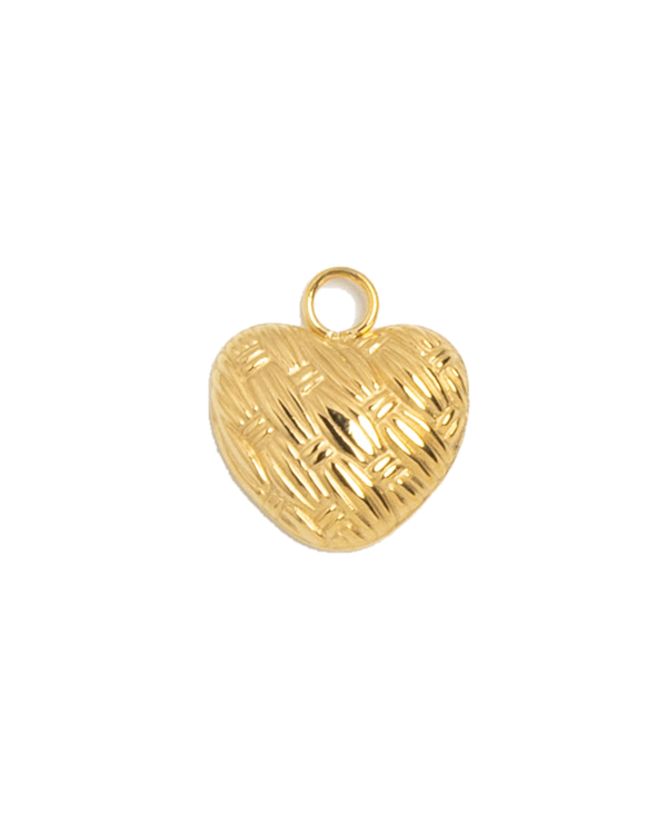 Gold Charm Textured Heart