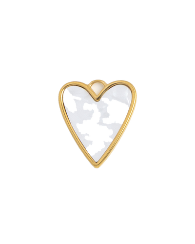 Gold Charm Pearl Heart